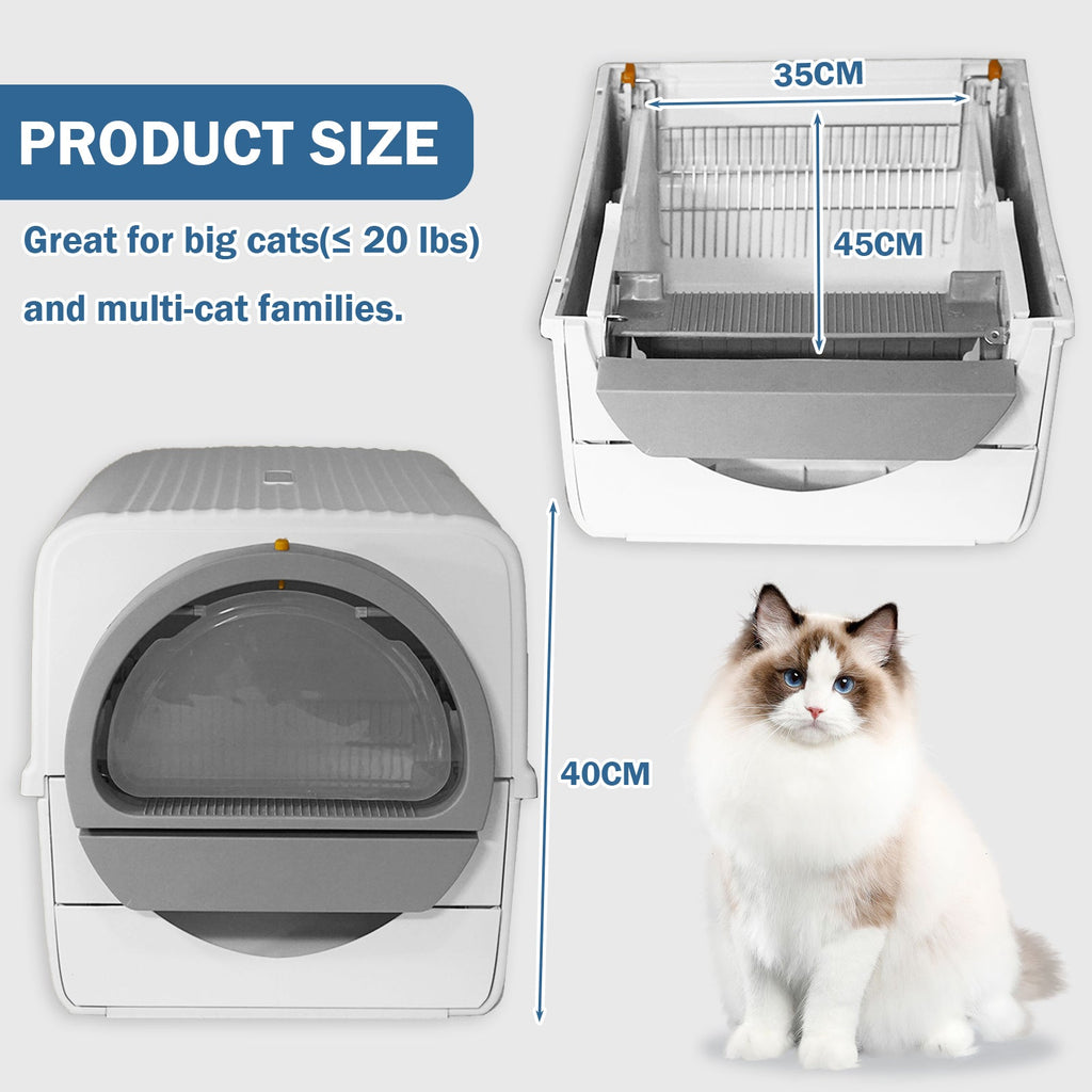 Pull-and-Slide Cat Litter Box with Manual Rake – view 7