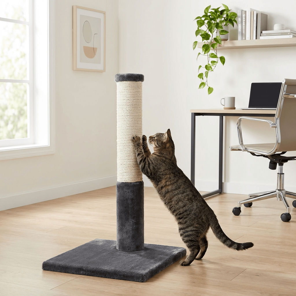Noba Classic 28" Scratching Post - Grey Faux Fur – view 2