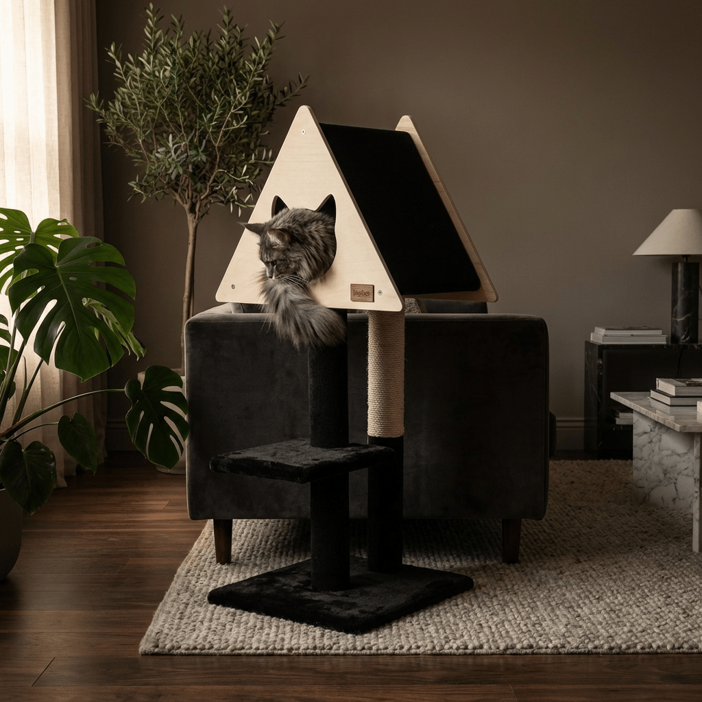 Teepee Hideout - Deluxe 2-Level Cat Tree