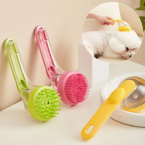 Long-Handle Pet Bath Brush for Cats & Dogs